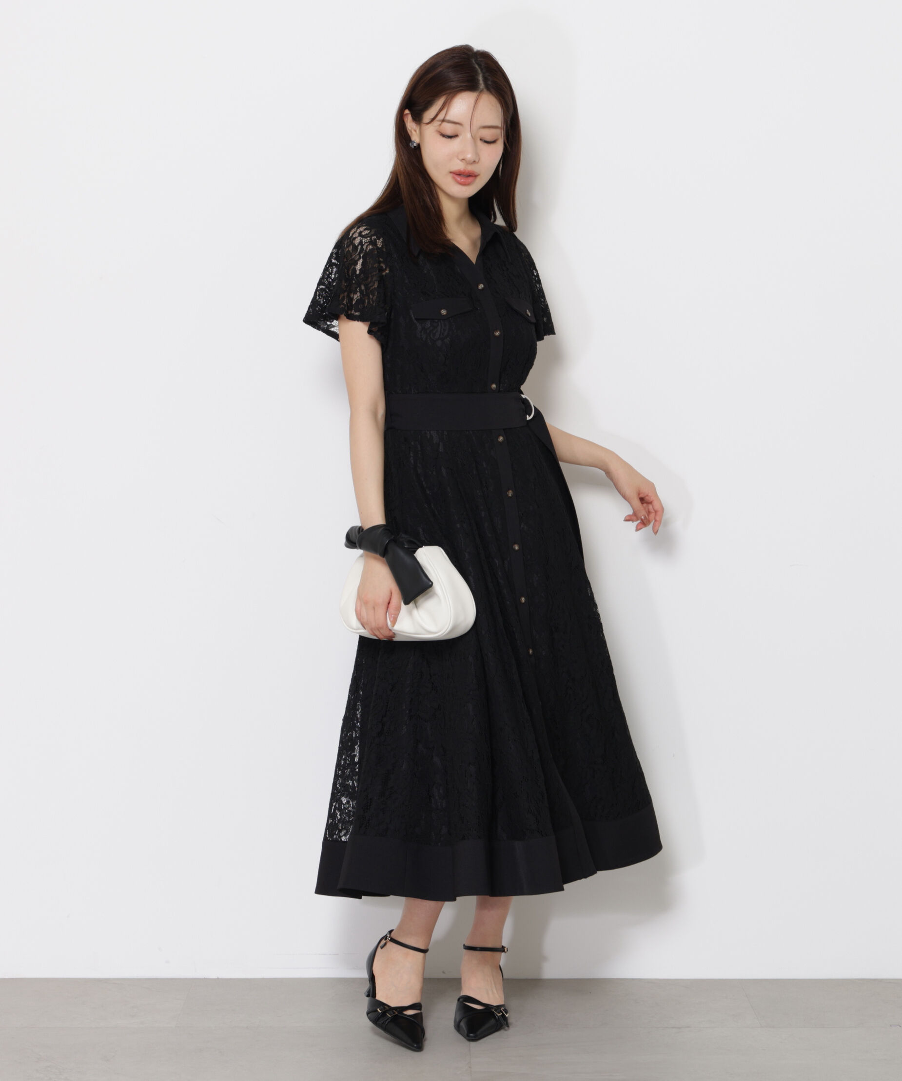 PROPORTION BODY DRESSING「レースシャツワンピース」|ワンピース|