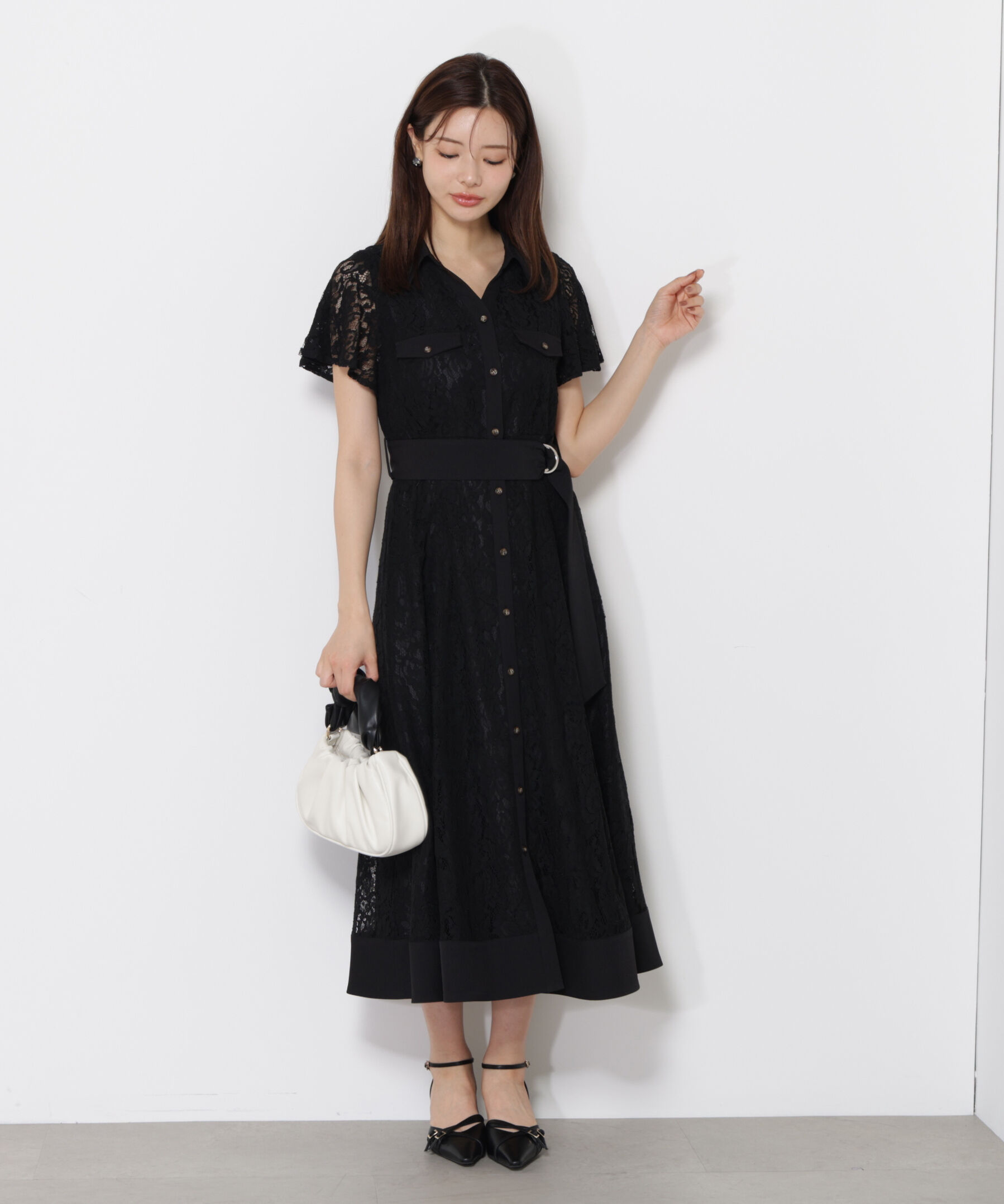 PROPORTION BODY DRESSING「レースシャツワンピース」|ワンピース|