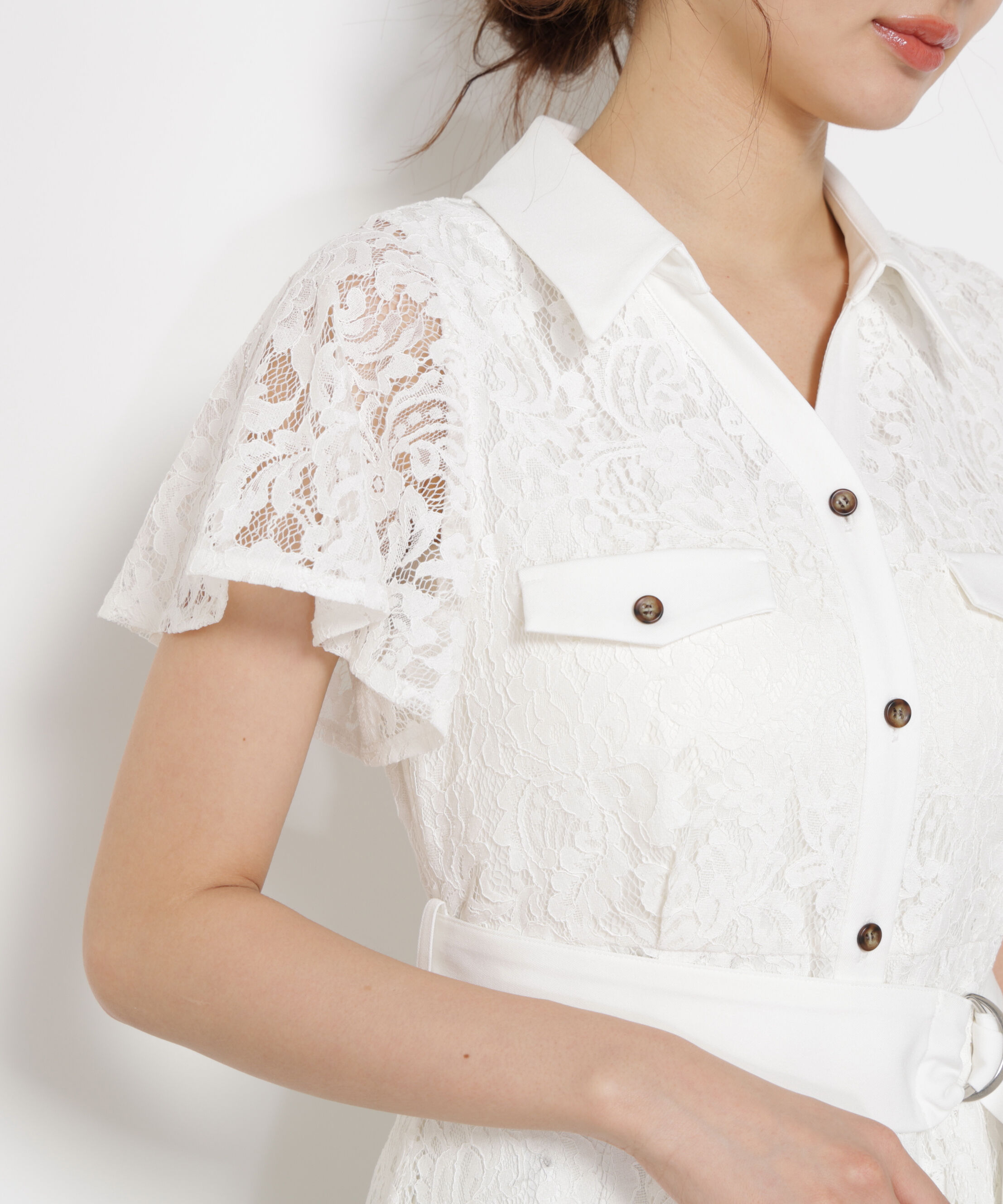 PROPORTION BODY DRESSING「レースシャツワンピース」|ワンピース|