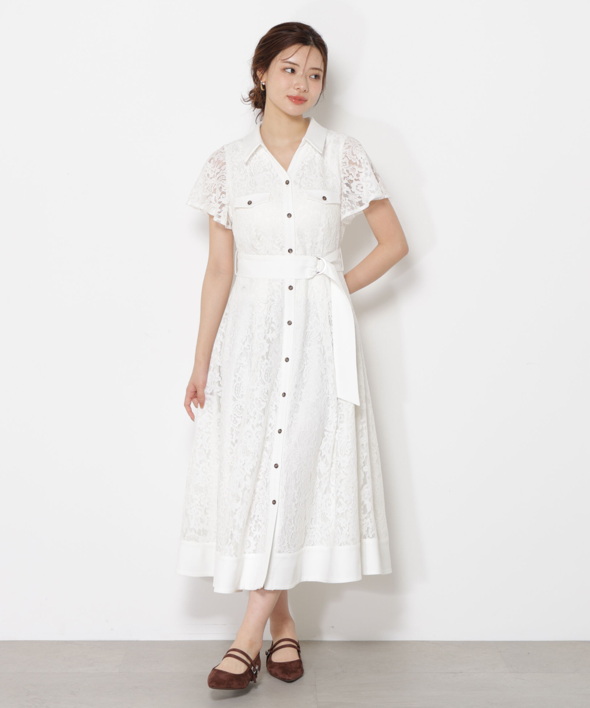 PROPORTION BODY DRESSING「レースシャツワンピース」|ワンピース|