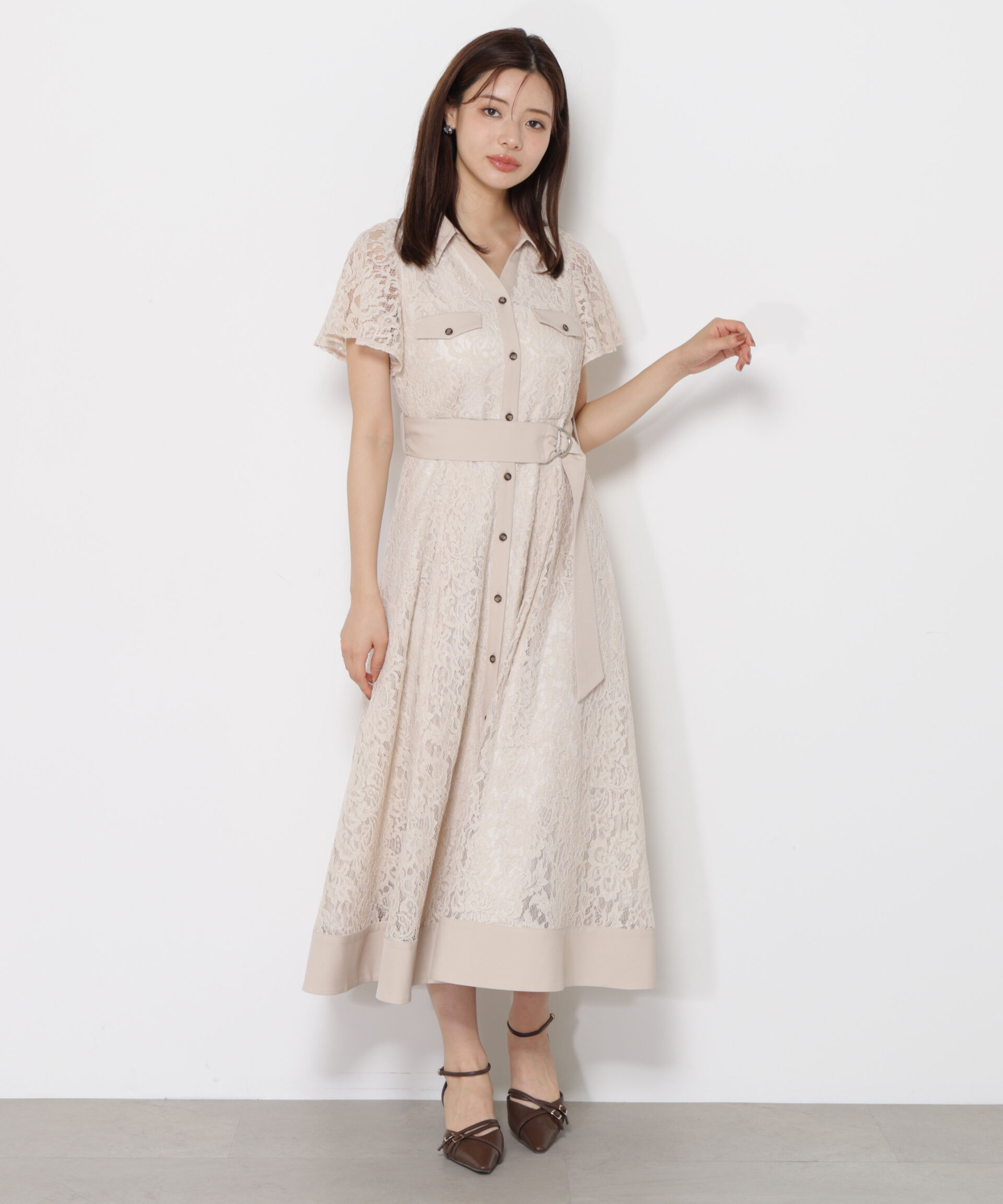 PROPORTION BODY DRESSING「レースシャツワンピース」|ワンピース|