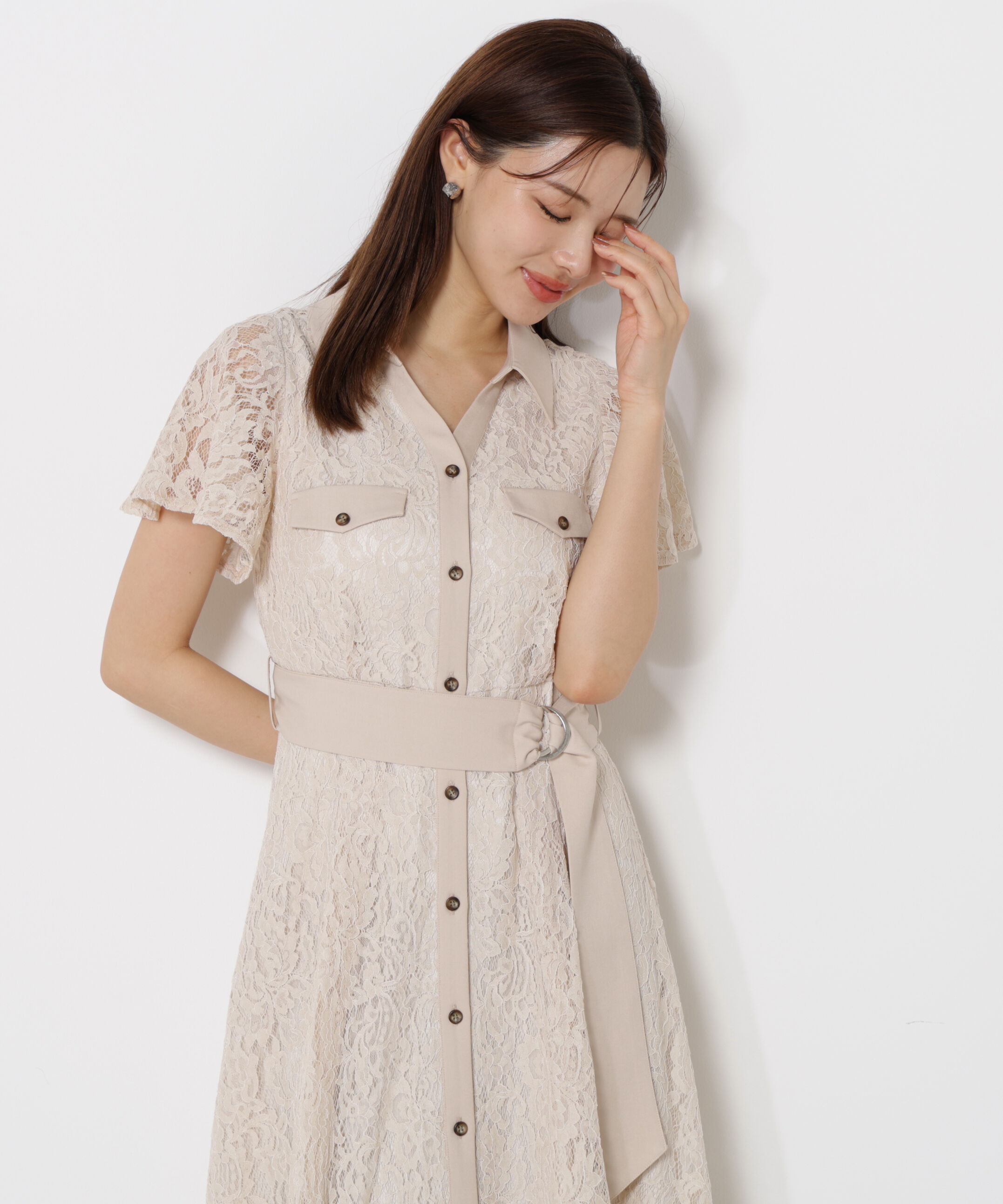 PROPORTION BODY DRESSING「レースシャツワンピース」|ワンピース|