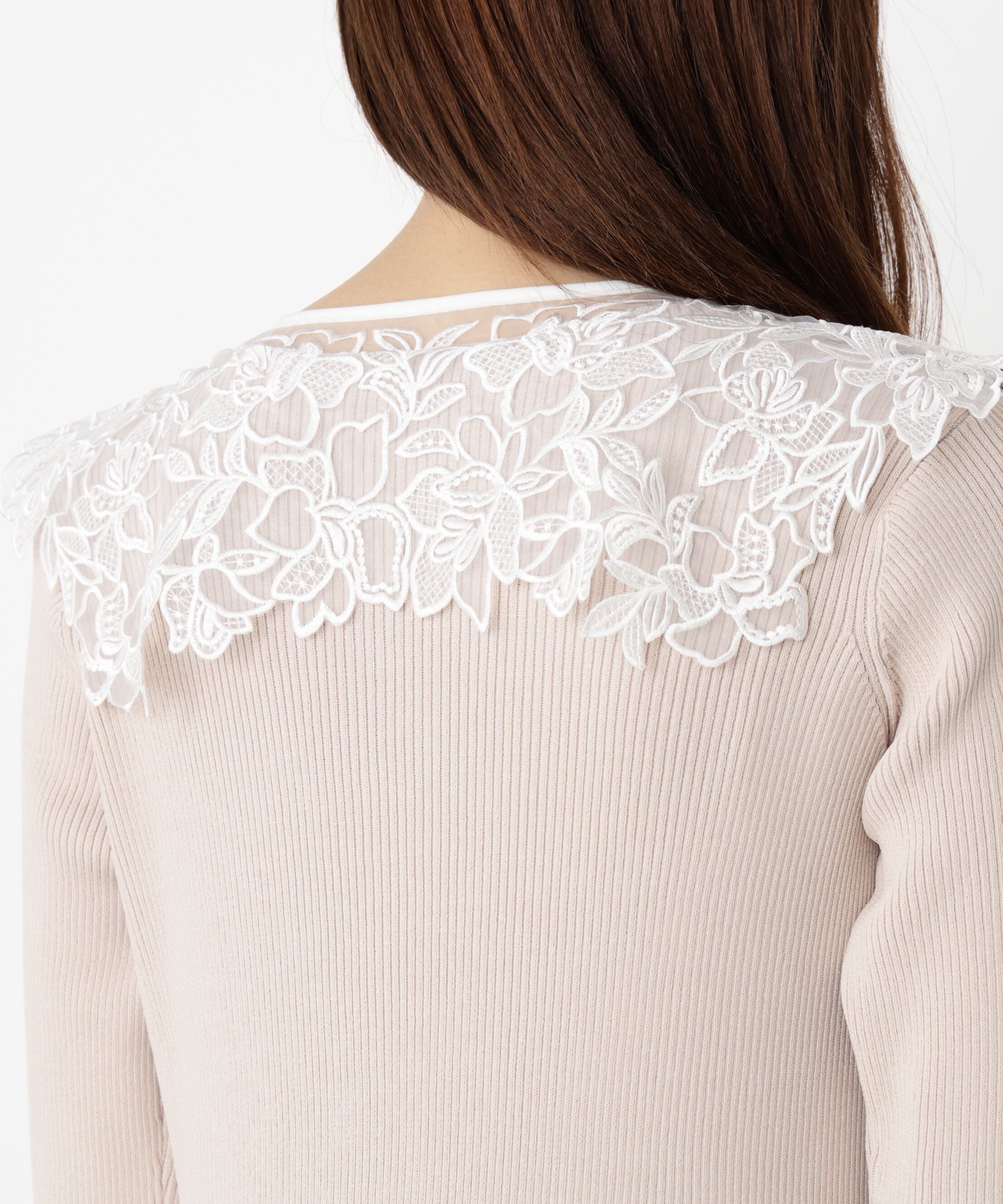 PROPORTION BODY DRESSING「ケープ風レース付きニットワンピース 25AW」|ワンピース|