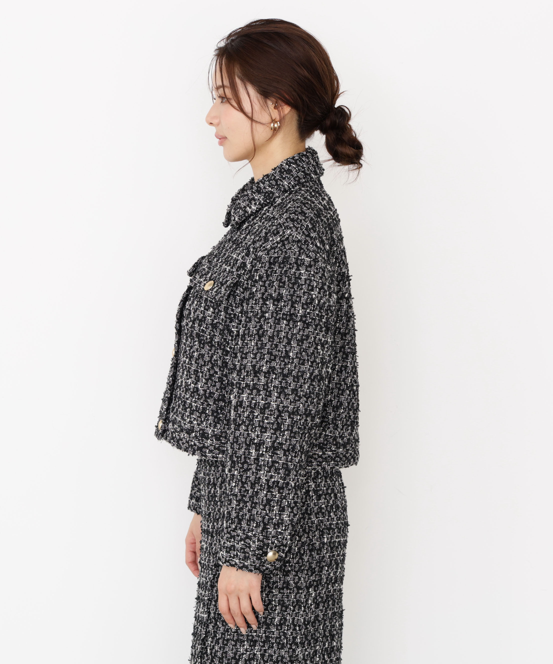 PROPORTION BODY DRESSING「ラメツイードブルゾン 25AW」|ブルゾン・スタジャン|