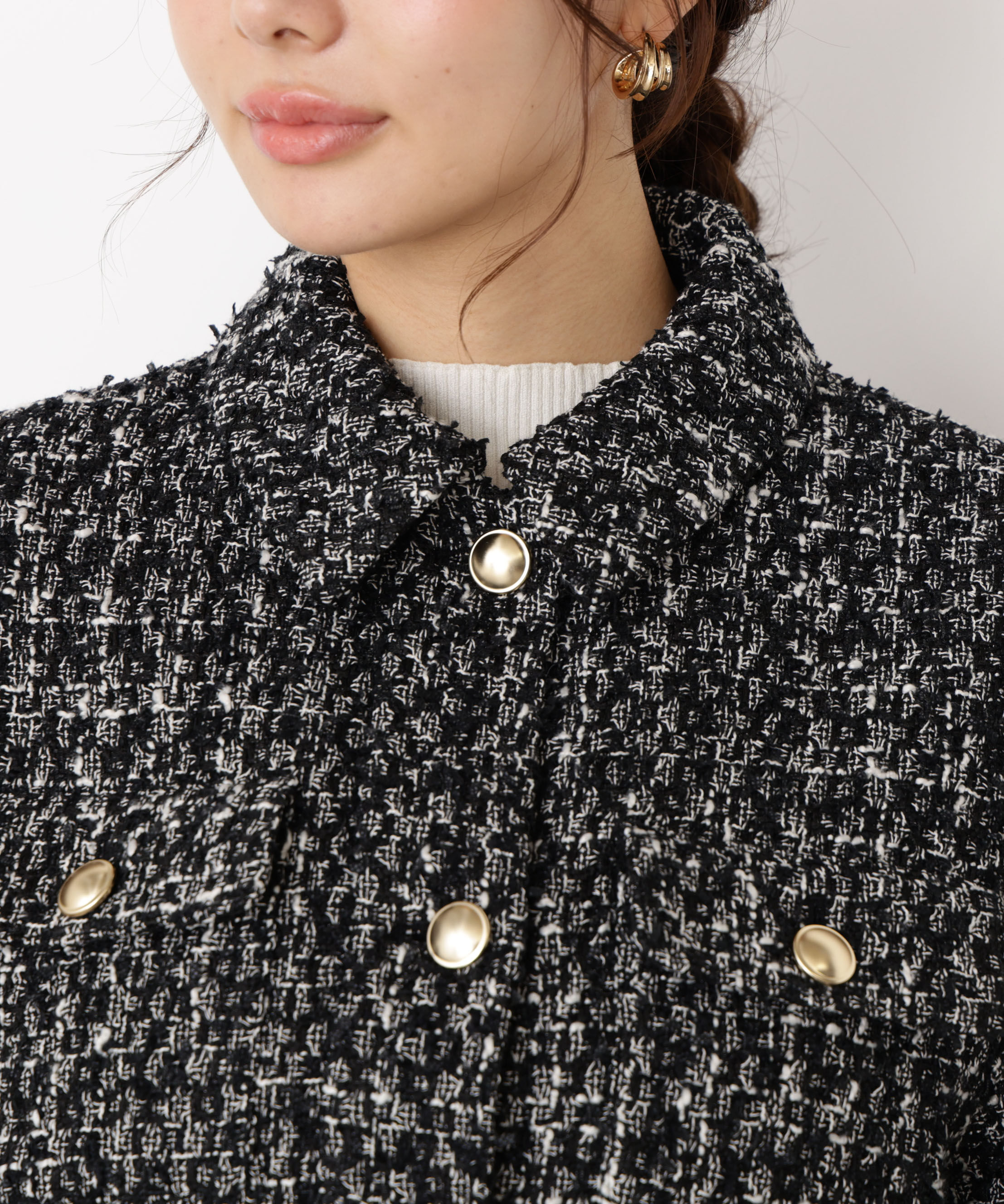 PROPORTION BODY DRESSING「ラメツイードブルゾン 25AW」|ブルゾン・スタジャン|