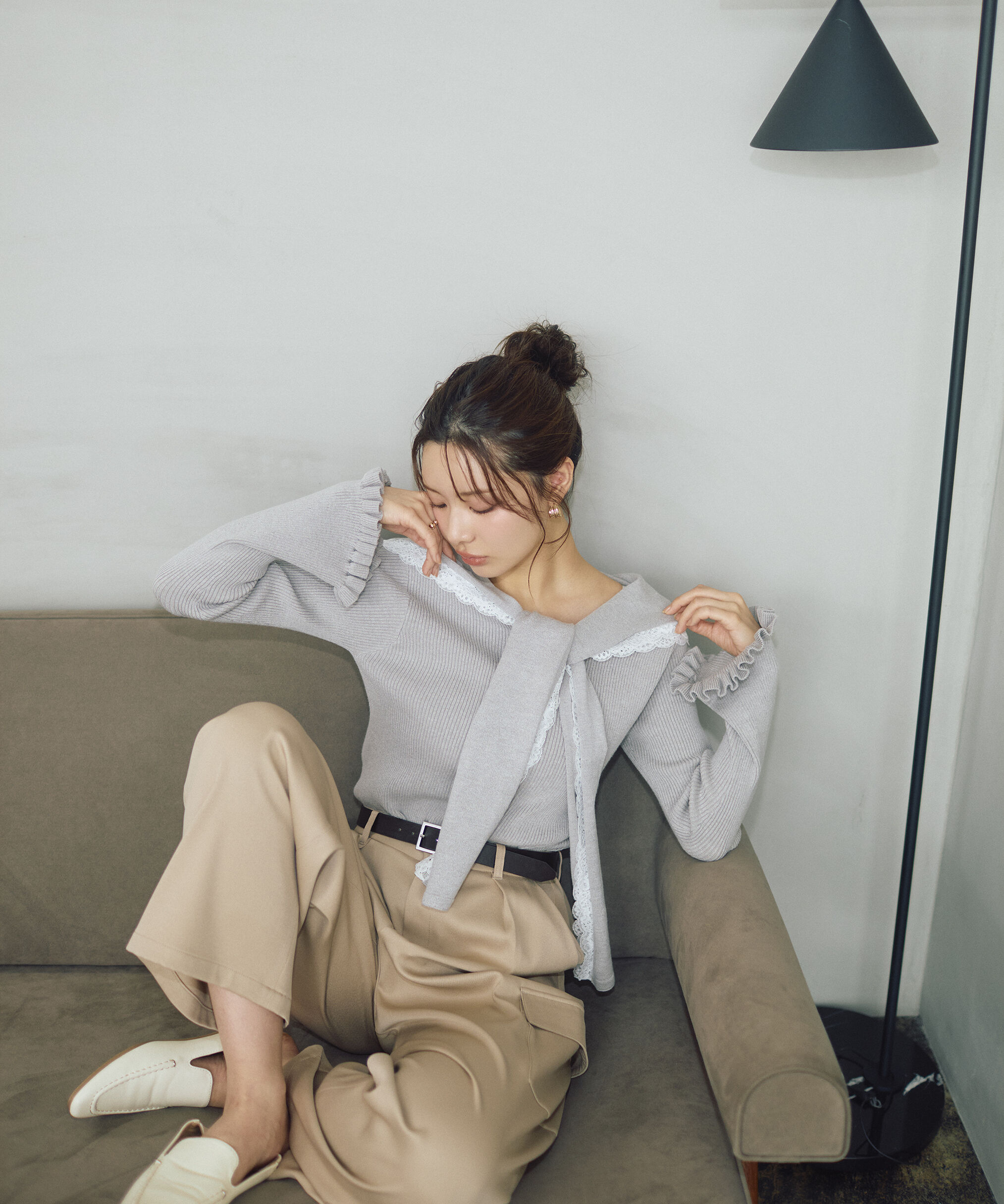 PROPORTION BODY DRESSING「＜新津のんさんコラボ＞〈a/mie〉セーラーニット 26SS」|カーディガン|