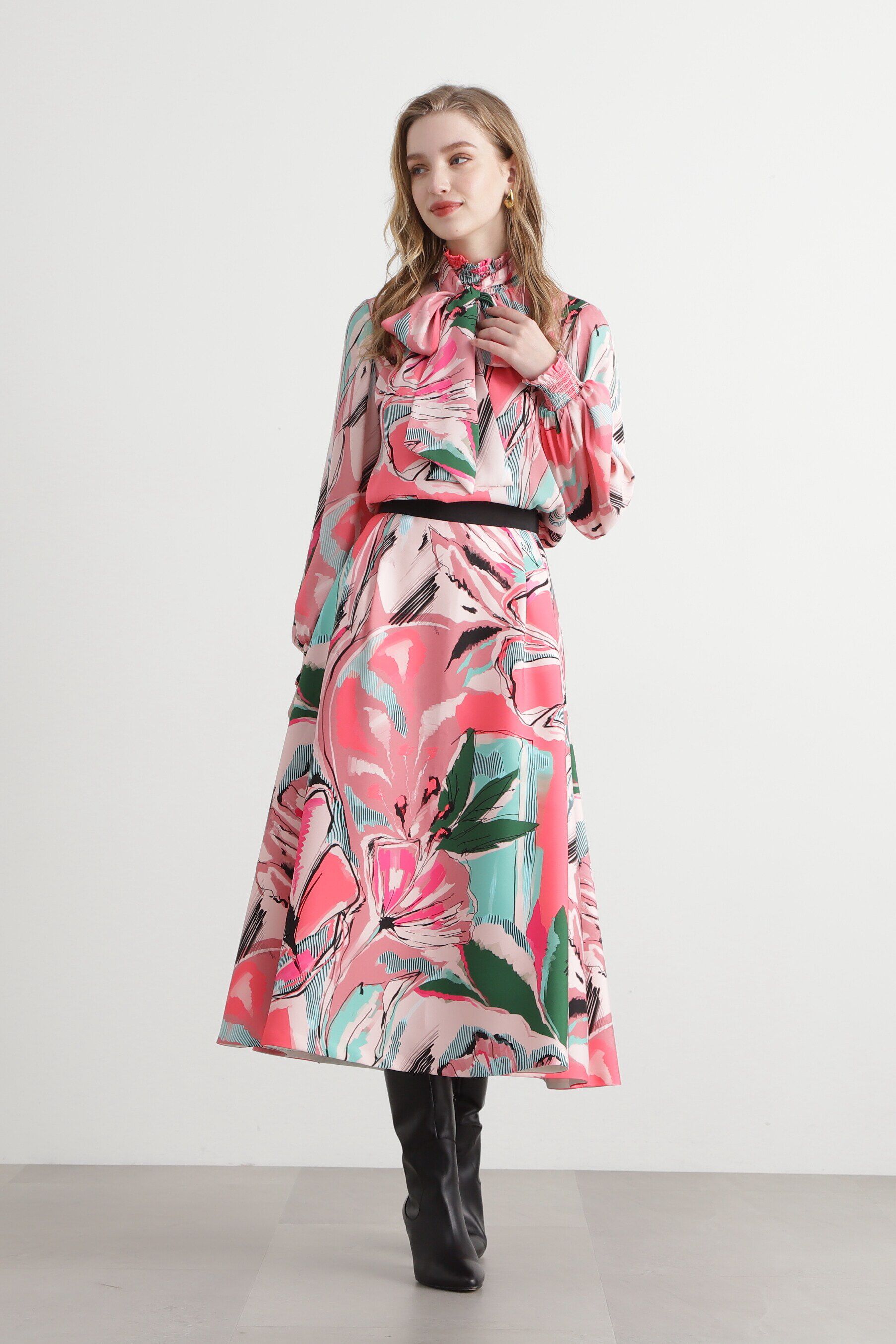  「◆アートフラワープリントスカート」|スカート|