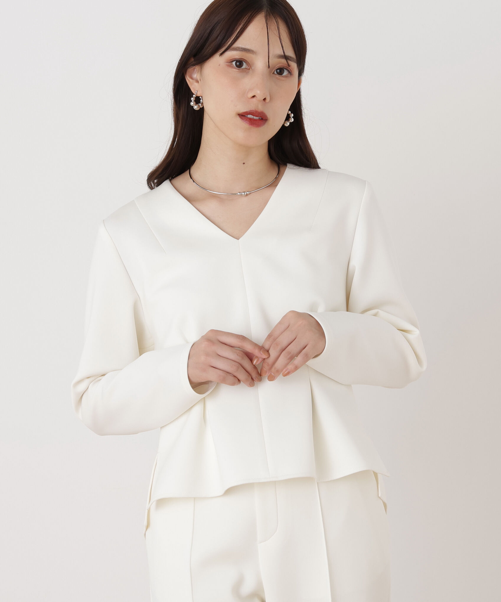  「◆タックフレアダンボールブラウス」|シャツ・ブラウス|エクリュ1