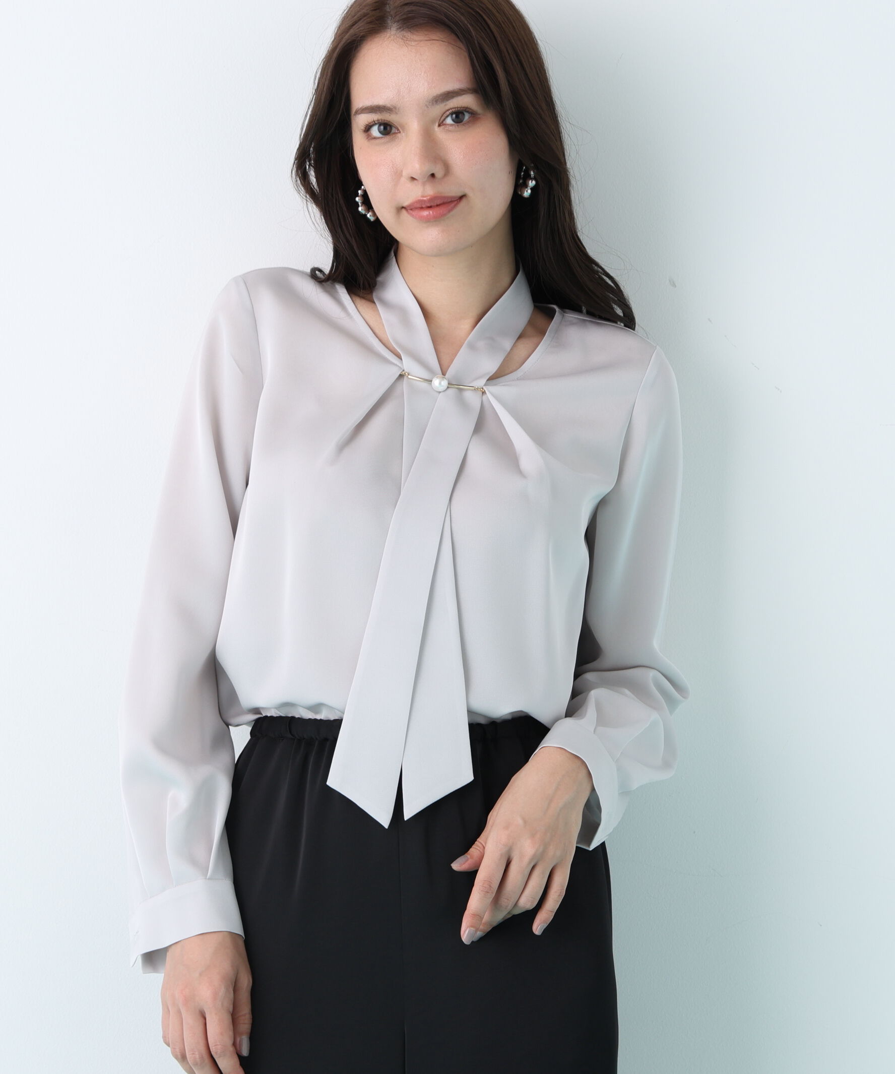  「２ＷＡＹボウタイブラウス」|シャツ・ブラウス|グレー