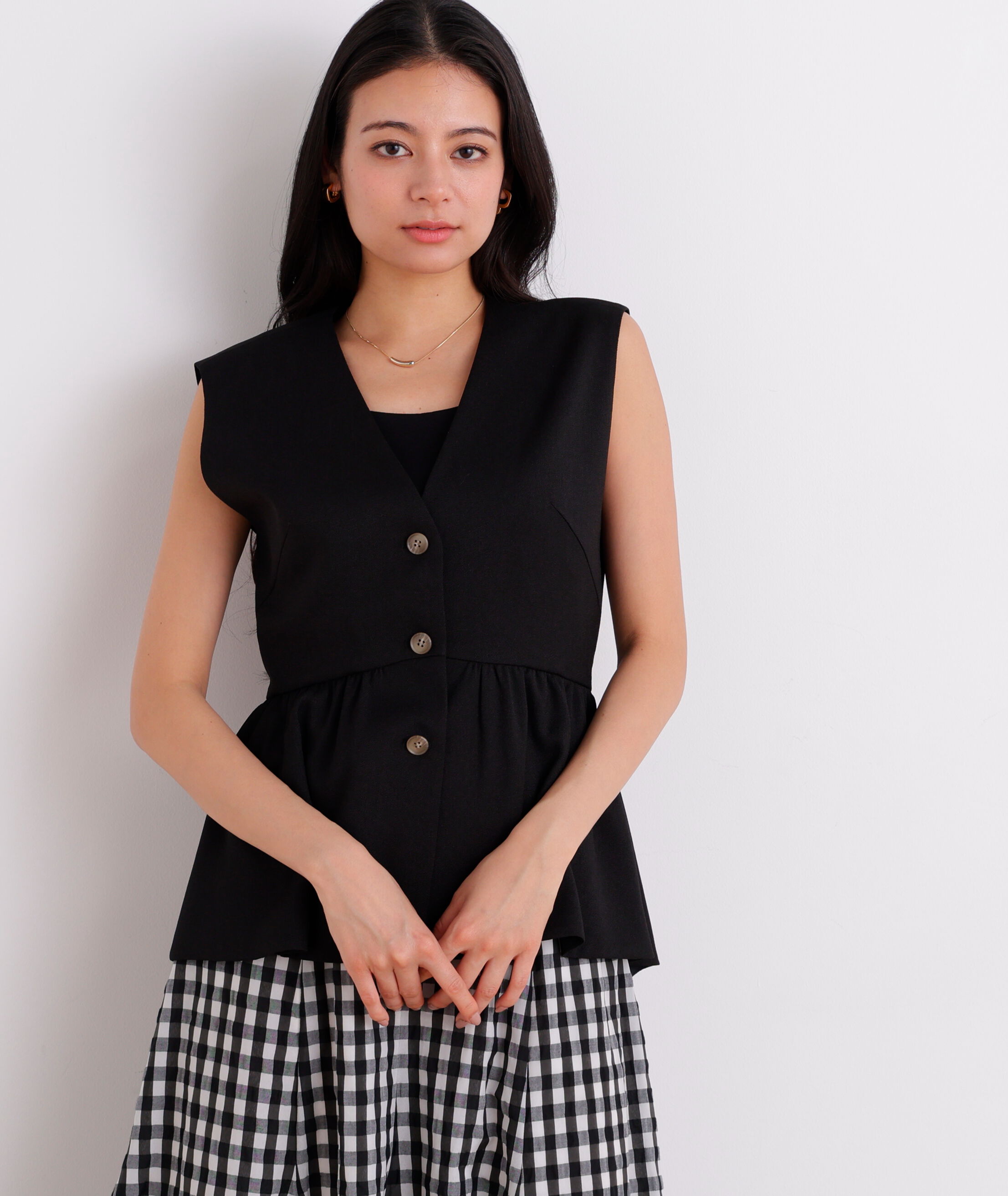  「［美香さん着用］スラブ調ペプラムブラウス」|シャツ・ブラウス|