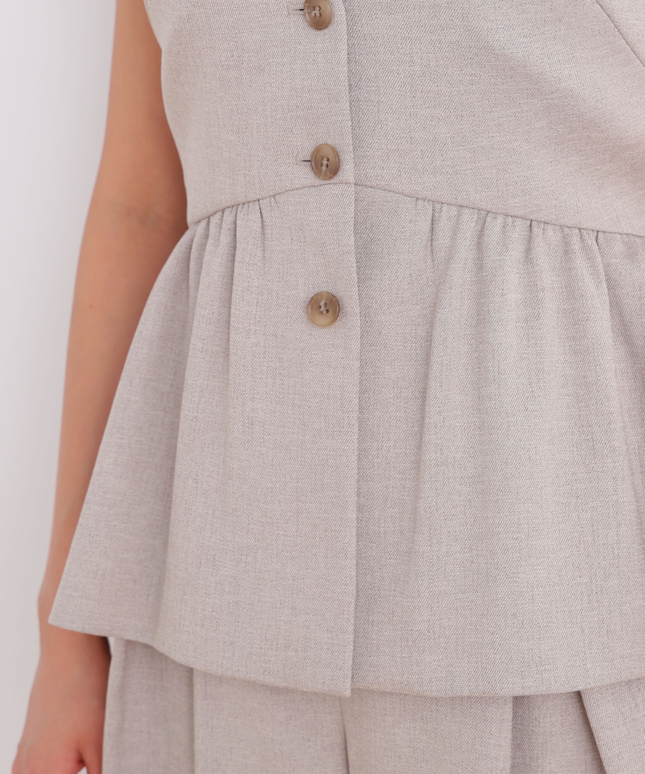  「［美香さん着用］スラブ調ペプラムブラウス」|シャツ・ブラウス|