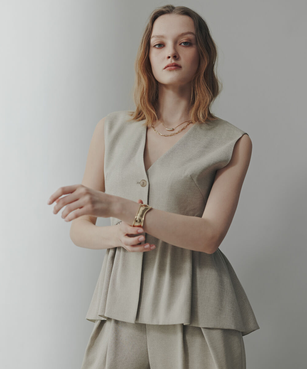  「［美香さん着用］スラブ調ペプラムブラウス」|シャツ・ブラウス|