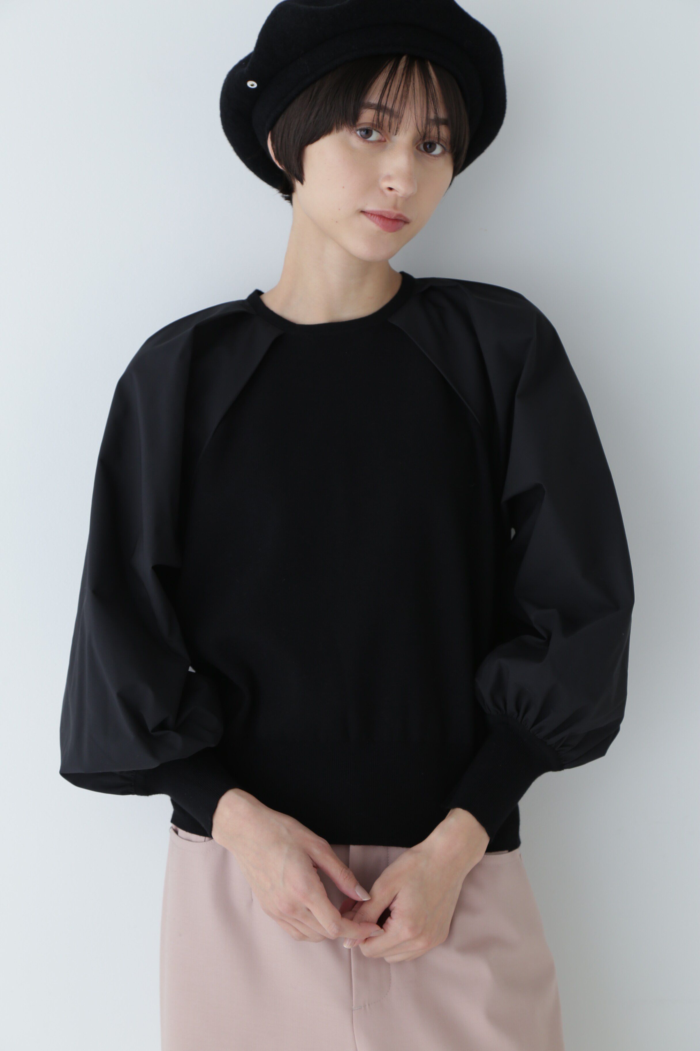  「◆布帛コンビニットプルオーバー」|ニット・セーター|