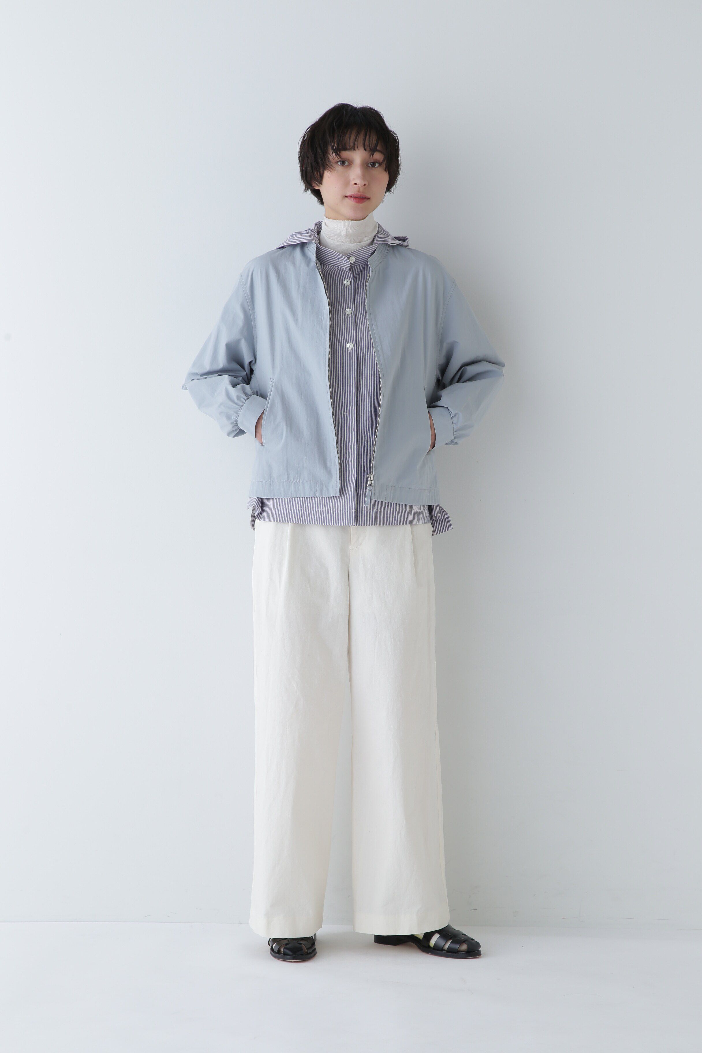  「◆ノーカラーショートブルゾン」|ブルゾン・スタジャン|