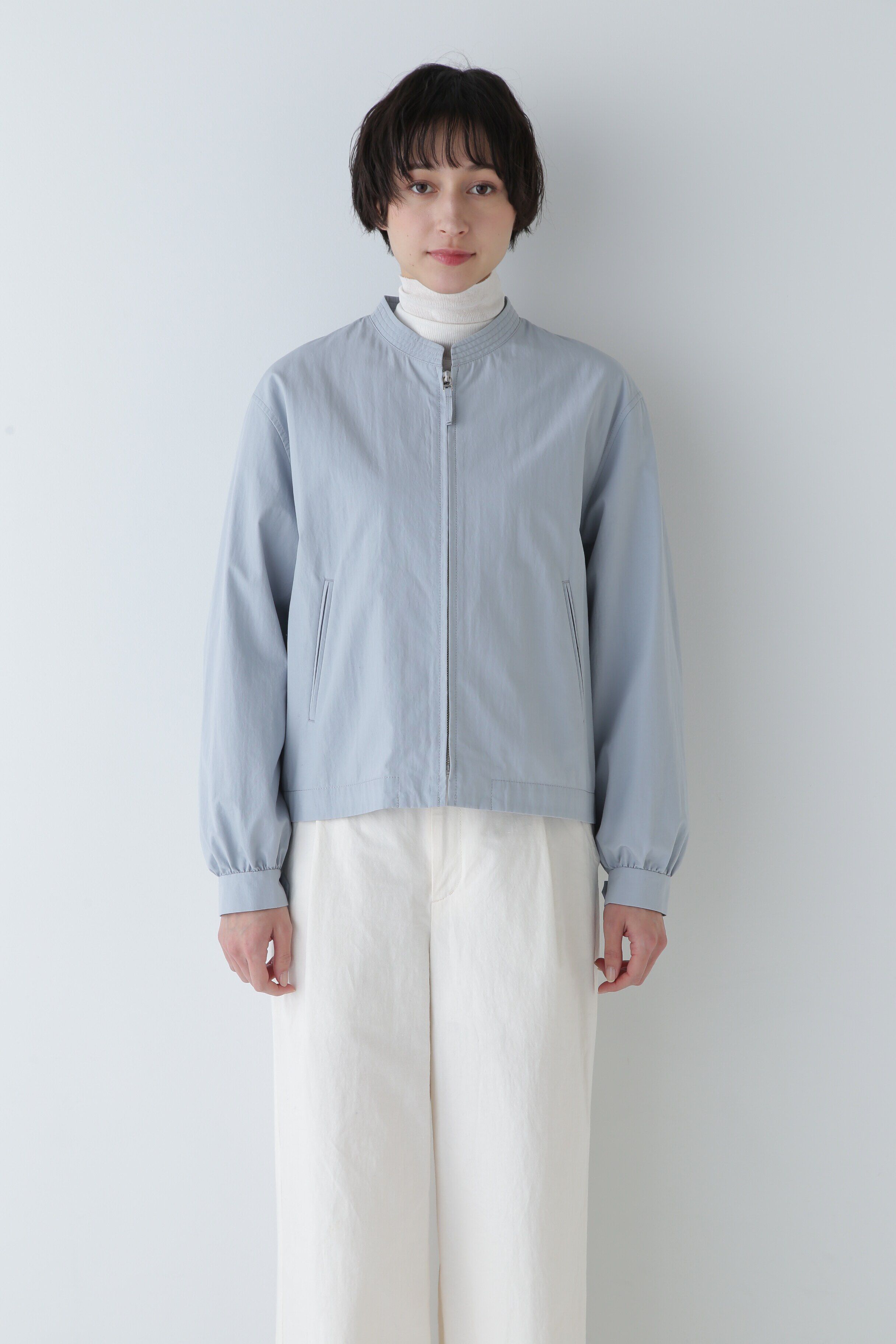  「◆ノーカラーショートブルゾン」|ブルゾン・スタジャン|