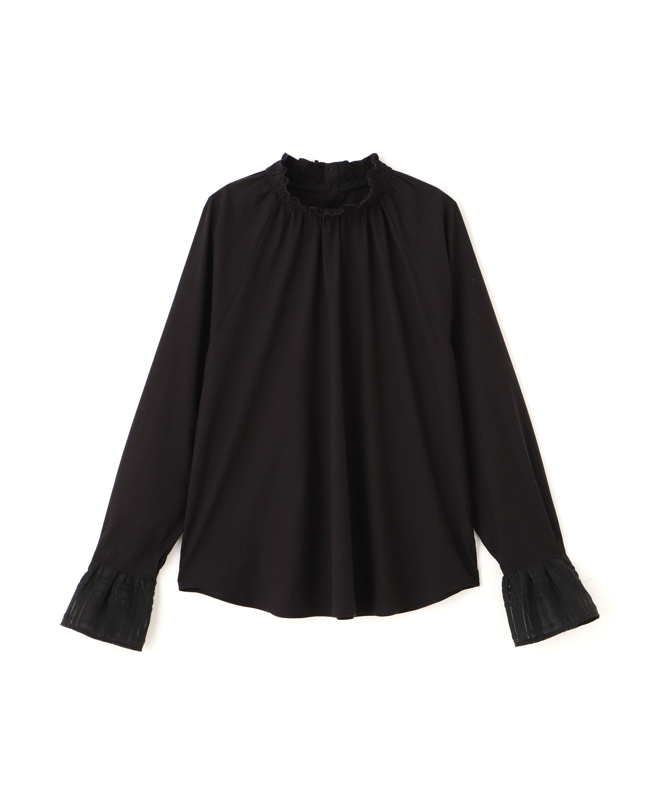  「袖チェックジャガードブラウス」|シャツ・ブラウス|