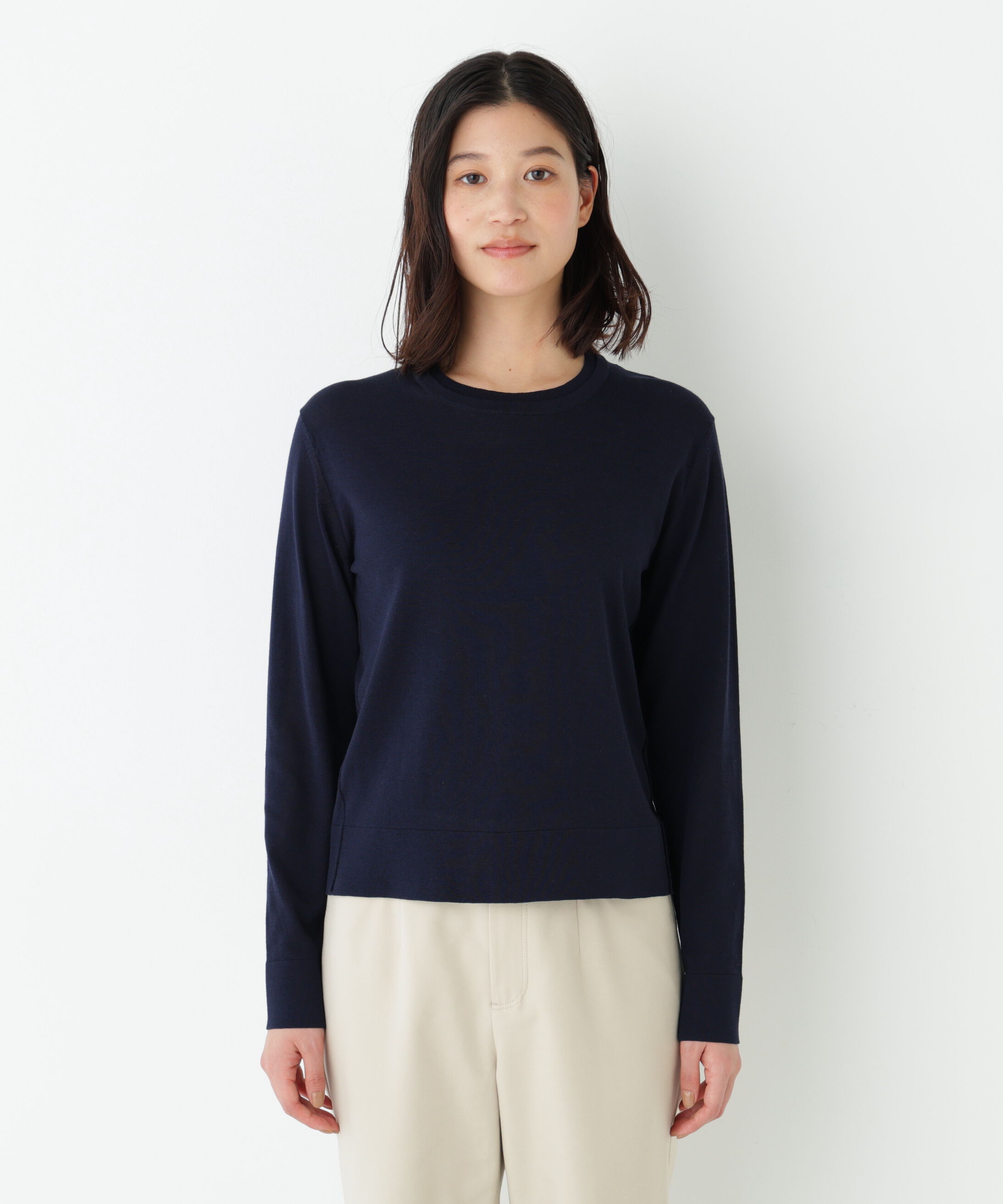  「◆《ウォッシャブル》ネックダブルプルオーバーニット」|ニット・セーター|