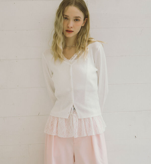 archives「レイヤードレースＴＯＰＳ&times;ニットカーディガンＳＥＴ」|カーディガン|