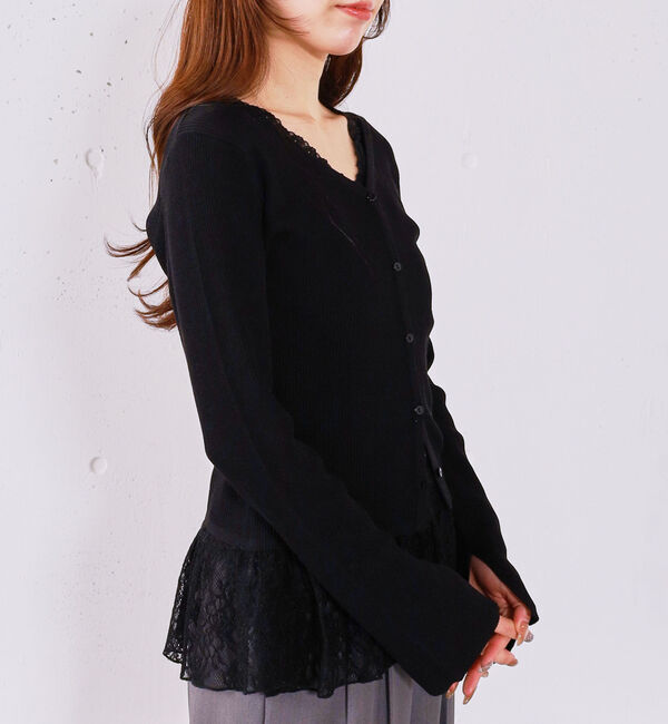 archives「レイヤードレースＴＯＰＳ&times;ニットカーディガンＳＥＴ」|カーディガン|