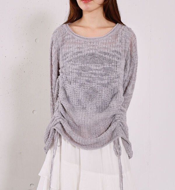 archives「ドロストスラブニットプルオーバー」|ニット・セーター|BLUE GRAY