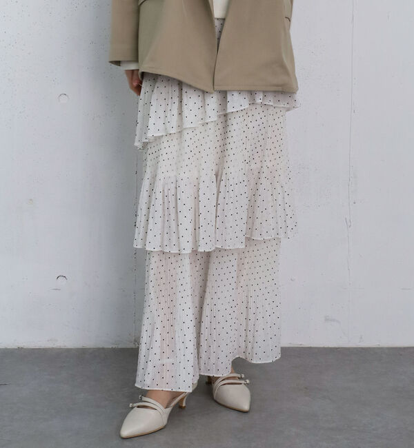 archives「ドットプリーツフリルティアードスカート」|スカート|