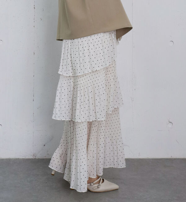 archives「ドットプリーツフリルティアードスカート」|スカート|