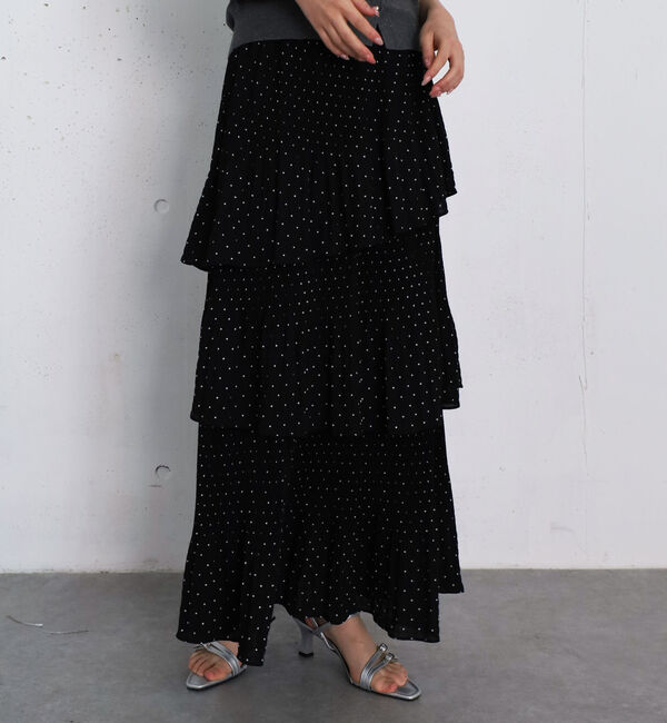 archives「ドットプリーツフリルティアードスカート」|スカート|