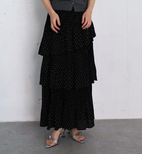 archives「ドットプリーツフリルティアードスカート」|スカート|