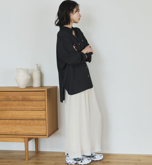 Doux archives「【接触冷感／マシンウォシャブル】リネンライクアウトポケットシャツ」|シャツ・ブラウス|