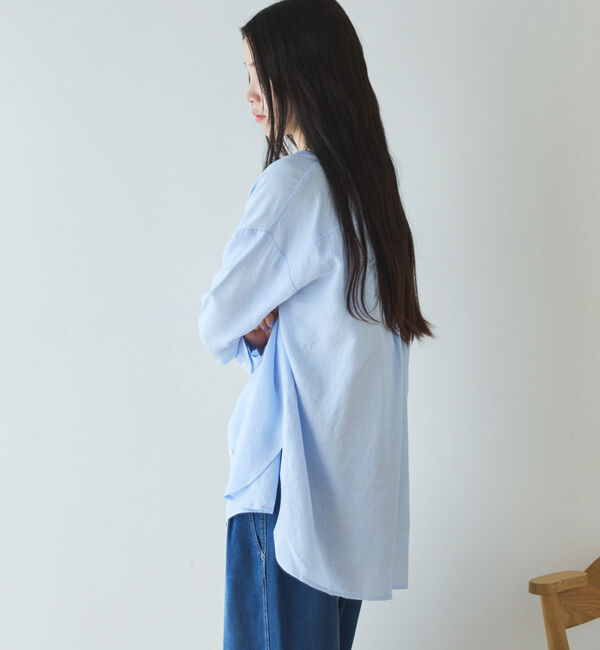 Doux archives「【接触冷感／マシンウォシャブル】リネンライクアウトポケットシャツ」|シャツ・ブラウス|