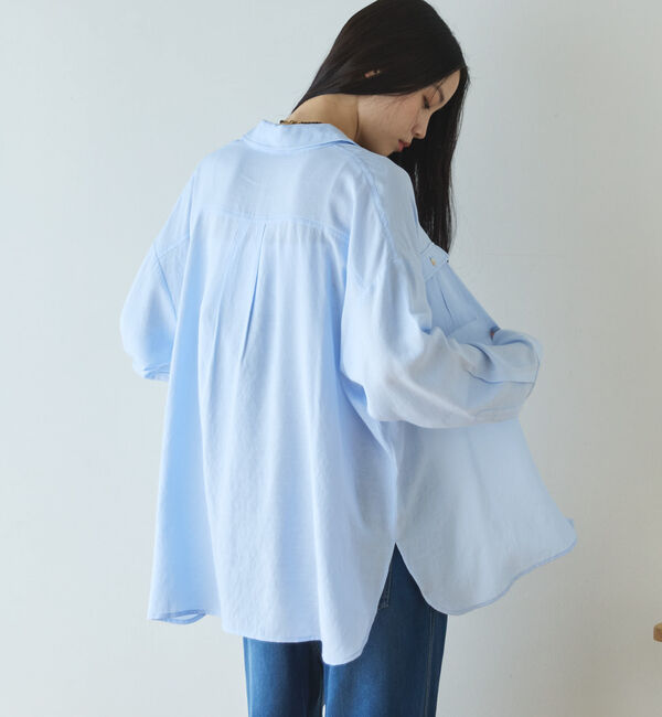 Doux archives「【接触冷感／マシンウォシャブル】リネンライクアウトポケットシャツ」|シャツ・ブラウス|