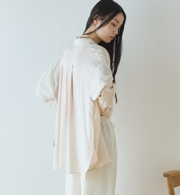 Doux archives「【接触冷感／マシンウォシャブル】リネンライクアウトポケットシャツ」|シャツ・ブラウス|