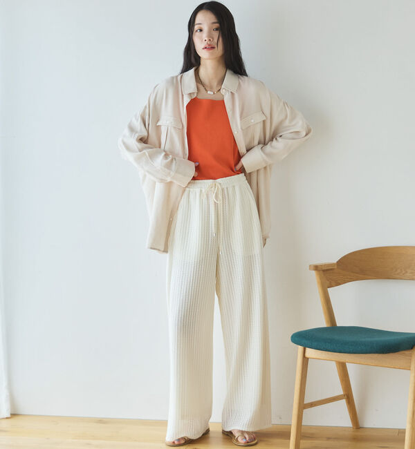 Doux archives「【接触冷感／マシンウォシャブル】リネンライクアウトポケットシャツ」|シャツ・ブラウス|