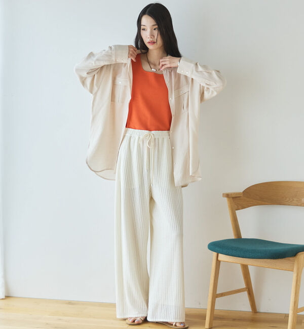 Doux archives「【接触冷感／マシンウォシャブル】リネンライクアウトポケットシャツ」|シャツ・ブラウス|