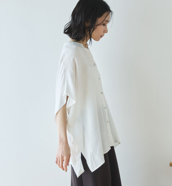 Doux archives「ウォッシャブルリネンライクスキッパープルオーバー／」|シャツ・ブラウス|