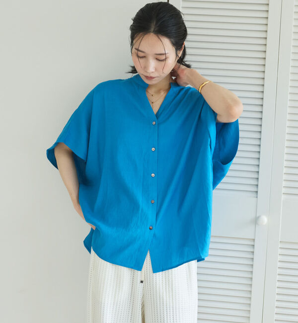 Doux archives「ウォッシャブルリネンライクスキッパープルオーバー／」|シャツ・ブラウス|