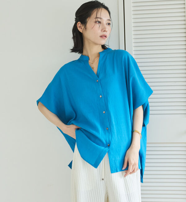 Doux archives「ウォッシャブルリネンライクスキッパープルオーバー／」|シャツ・ブラウス|