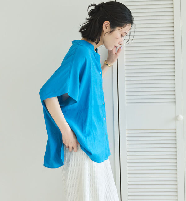 Doux archives「ウォッシャブルリネンライクスキッパープルオーバー／」|シャツ・ブラウス|