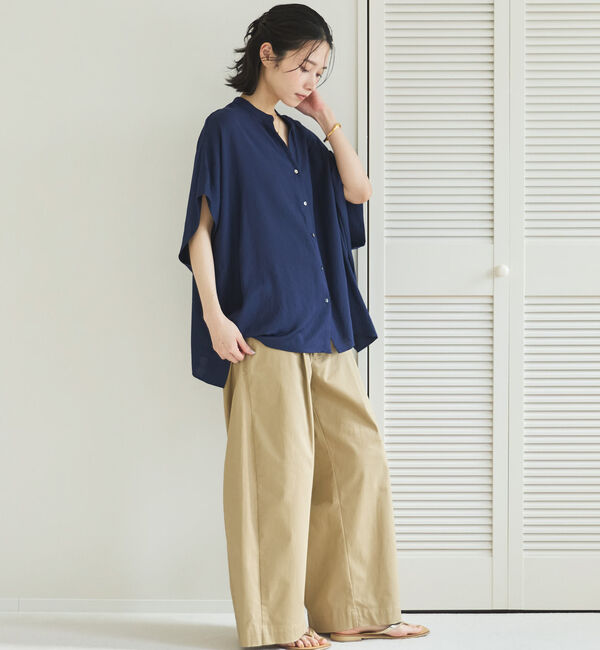 Doux archives「ウォッシャブルリネンライクスキッパープルオーバー／」|シャツ・ブラウス|