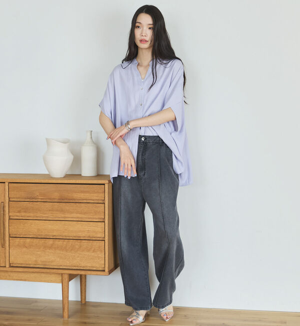 Doux archives「ウォッシャブルリネンライクスキッパープルオーバー／」|シャツ・ブラウス|