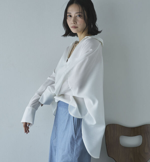 Doux archives「麻調シアースキッパーブラウス」|シャツ・ブラウス|