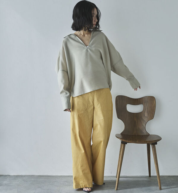 Doux archives「麻調シアースキッパーブラウス」|シャツ・ブラウス|