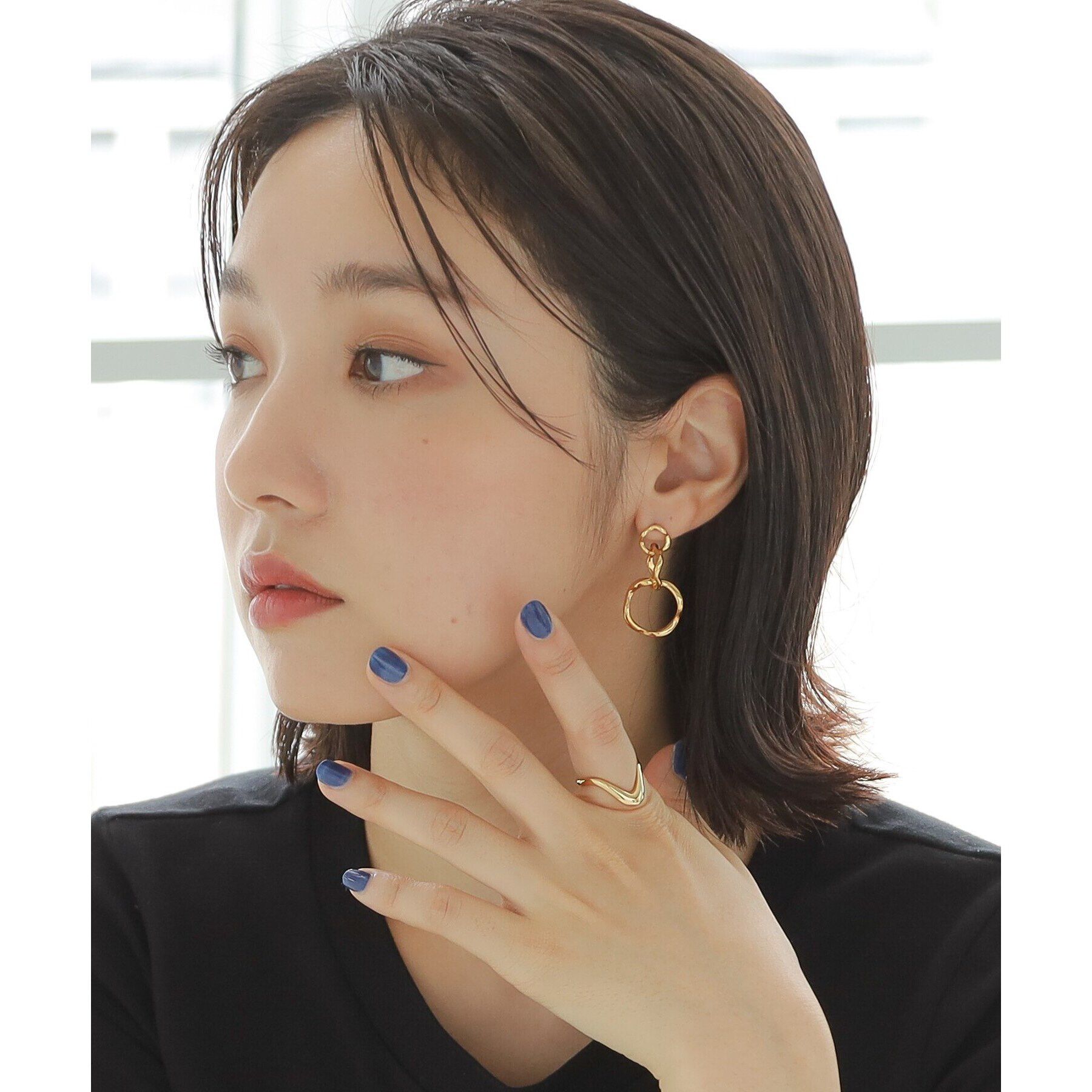 COCOSHNIK ONKITSCH「シルバー ニュアンスピアス トリプルフープ GP」|ピアス|