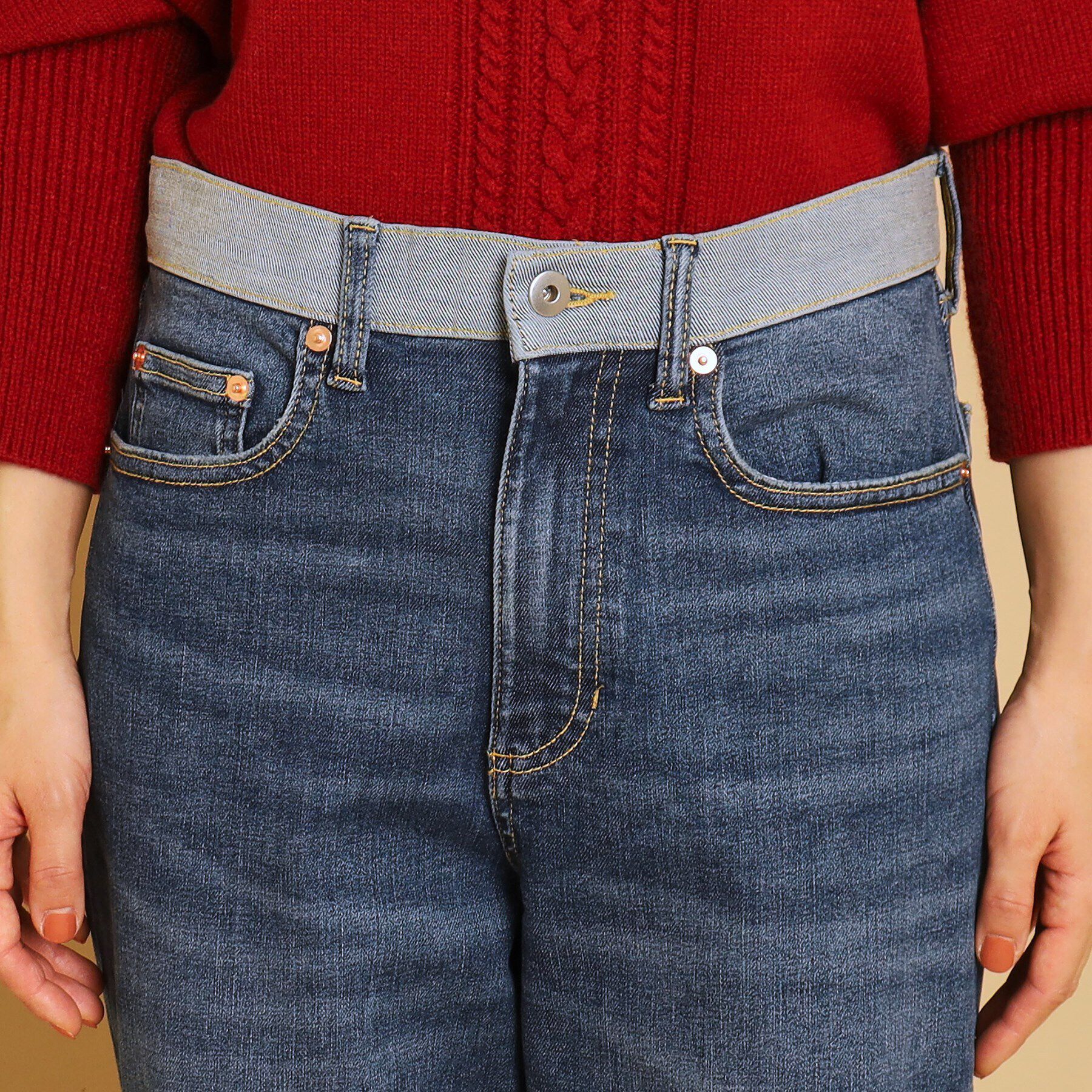 Dessin「【ユニセックス・洗える】テーパードストレッチデニム」|デニム|