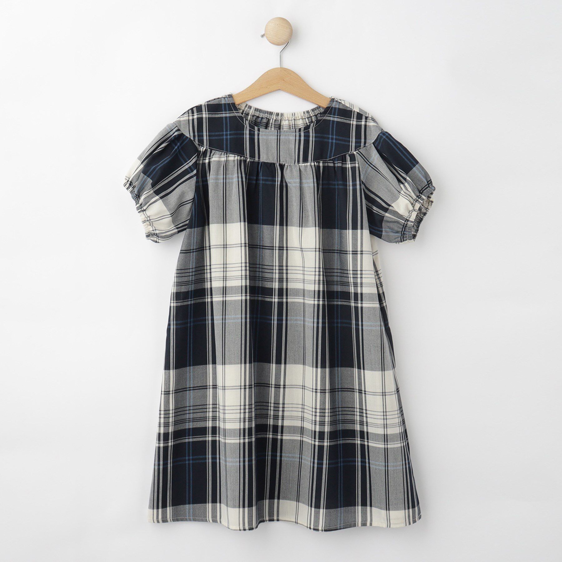 Dessin「【リンクコーデ】ガーゼチェックチュニックワンピース」|ワンピース|ネイビー(294)