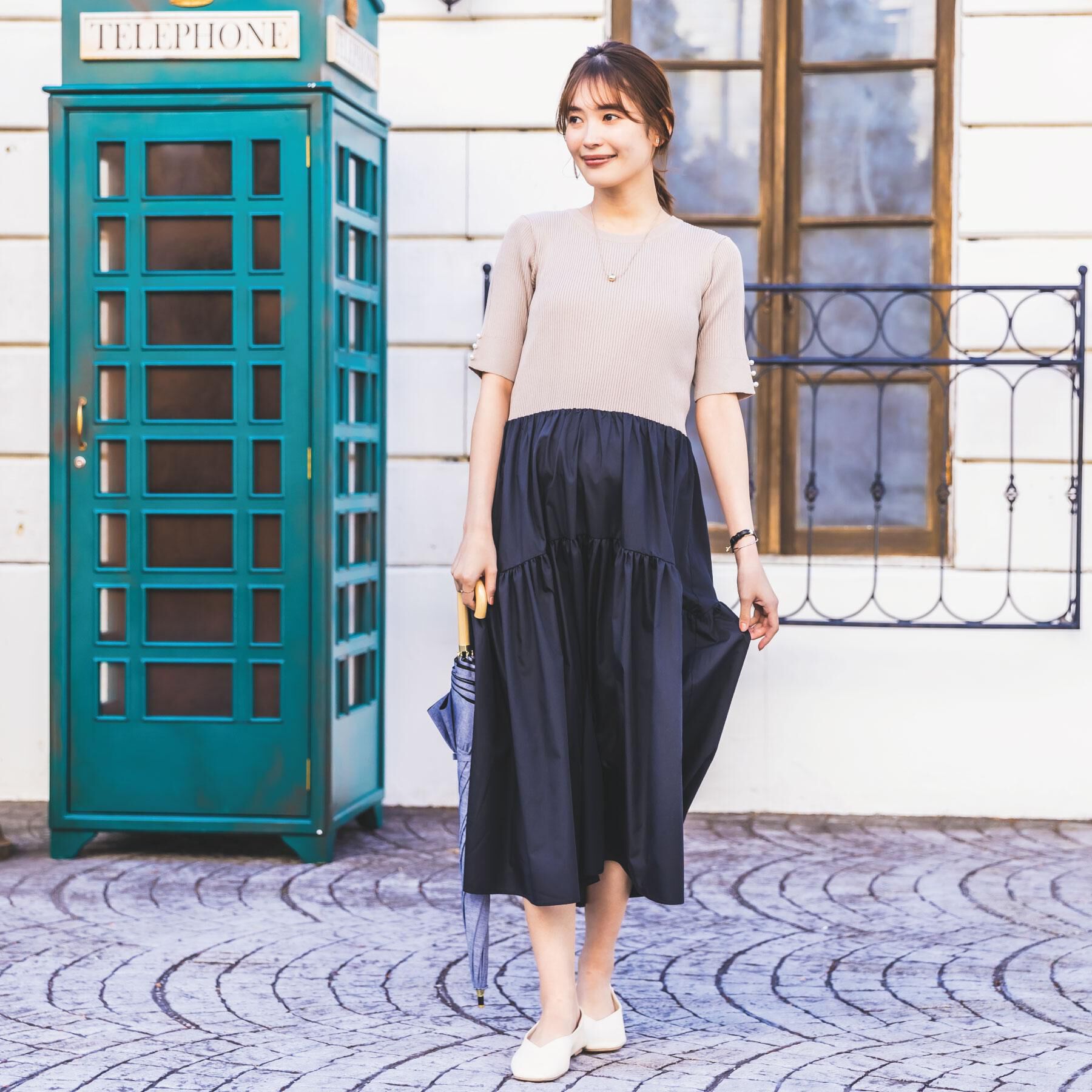 ITS&rsquo;DEMO「【手洗い可】ニットドッキングワンピース」|ワンピース|