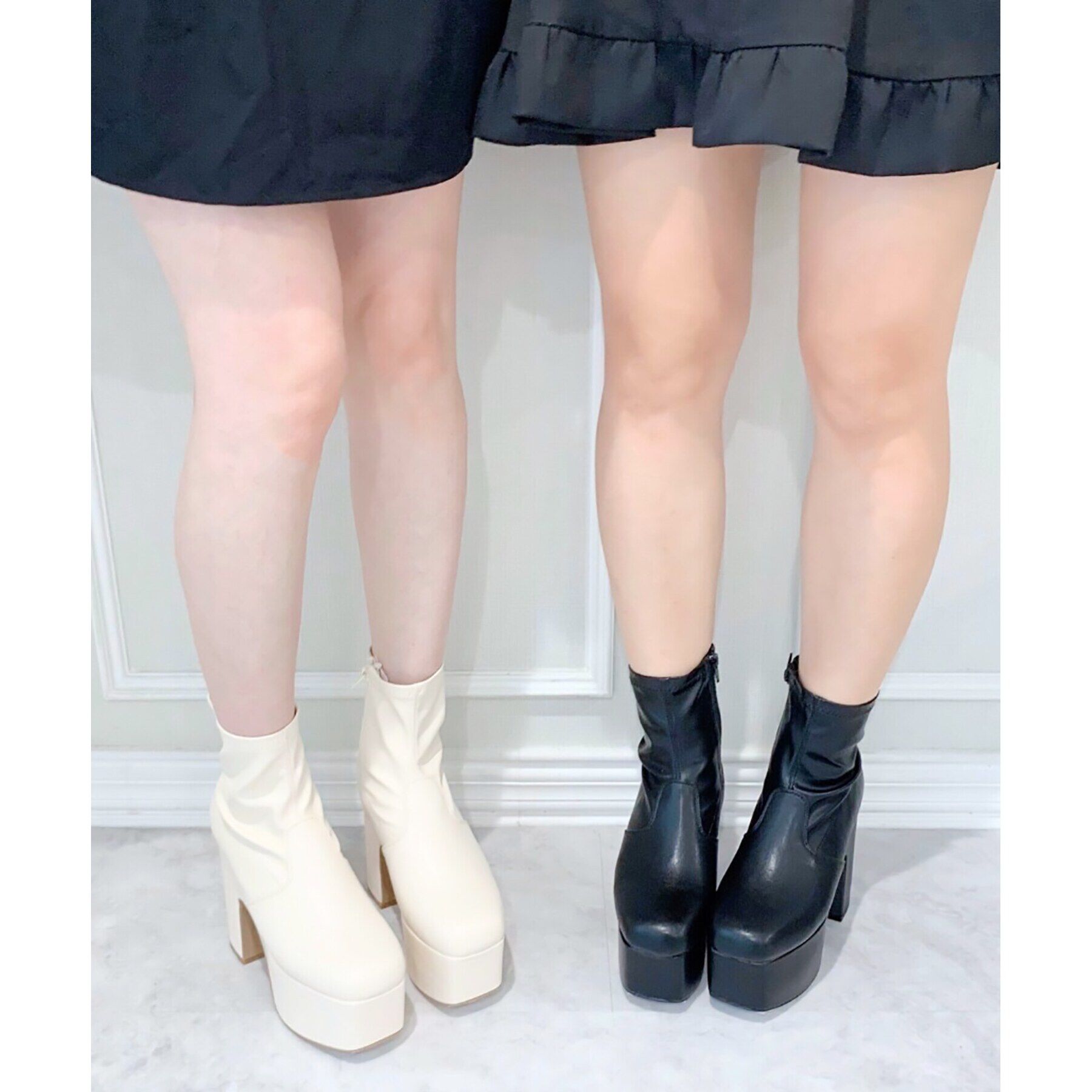 csT&P「スクウェアヒールストレッチブーツ」|ショートブーツ|