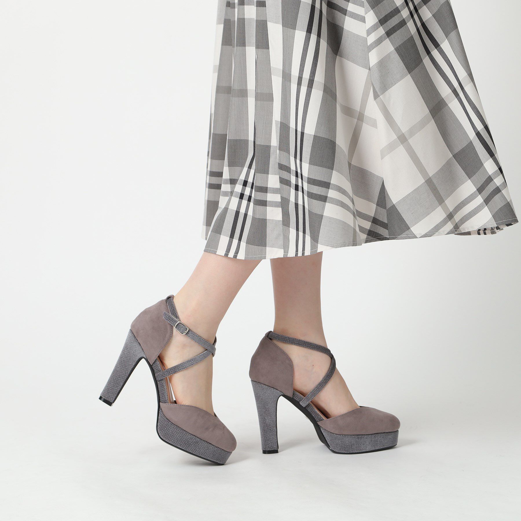 ESPERANZA「クロスストラップハイヒールセパレートパンプス」|パンプス|