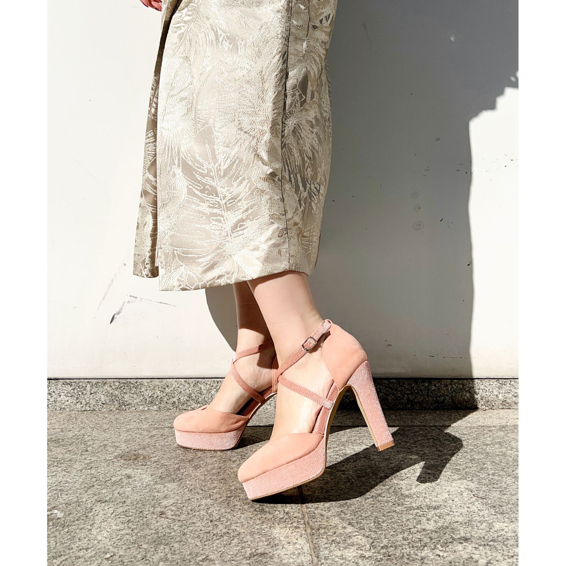 ESPERANZA「クロスストラップハイヒールセパレートパンプス」|パンプス|