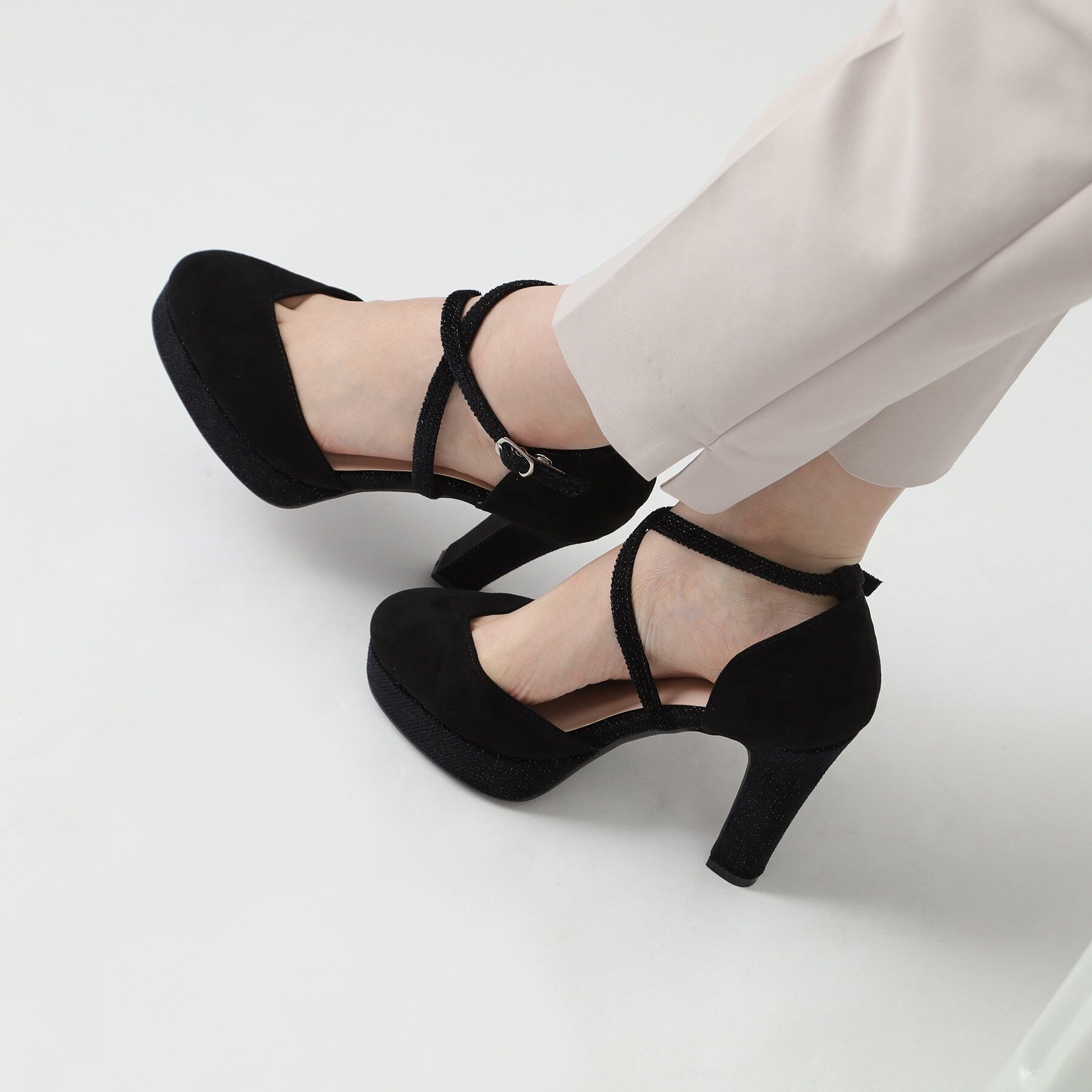 ESPERANZA「クロスストラップハイヒールセパレートパンプス」|パンプス|